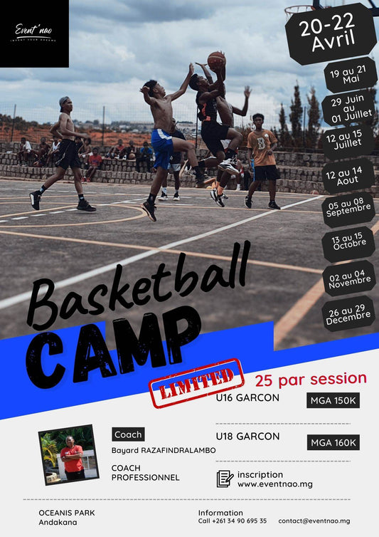 U16 and U18 basketball camp (session April 20 to 22, 2023)